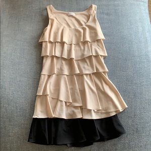 Calvin Klein Beige/Black Tiered Ruffled Dress - 2